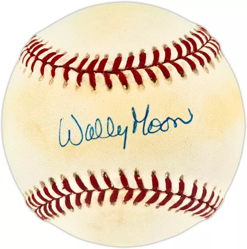 Wally Moon Autographed Official NL Baseball Los Angeles Dodgers, St. Louis Cardinals Beckett BAS QR #BU86847